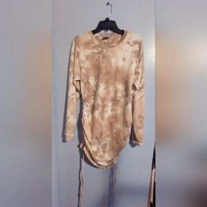 Long Sleeve Tie-Dye Dress